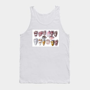 14 Colorful Seashells 15-1600s Century French Watercolor Tank Top